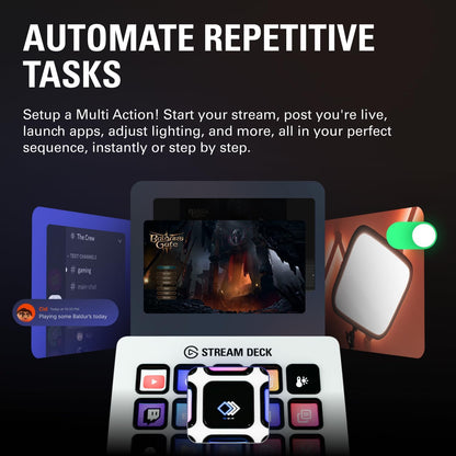 Stream Deck MK.2 White – 15-Key Macro Studio Controller for Streaming & Content Creation