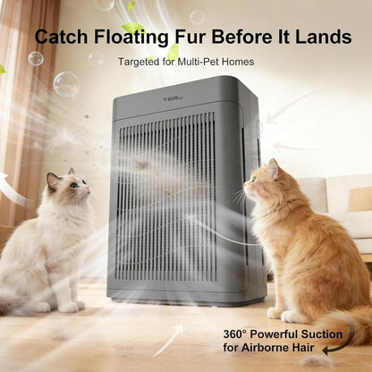 Air Purifier MK-AP01 for Large Rooms up to 3000 sq ft, H13 HEPA, PM2.5 Sensor, Dual Air Intake, Washable Filter, Ultra-Quiet 22dB for Pets, Smoke & Allergies