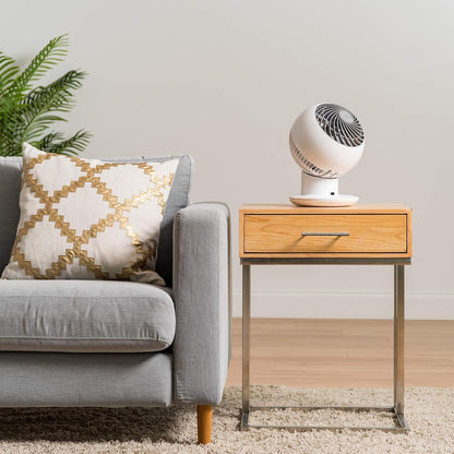WOOZOO Desk Fan with Remote, Oscillating Table Air Circulator, 5 Speeds, 82ft Max Air Distance, Adjustable Tilt, Low Noise Motor, Small Fan for Bedroom, Office, Dorm, White