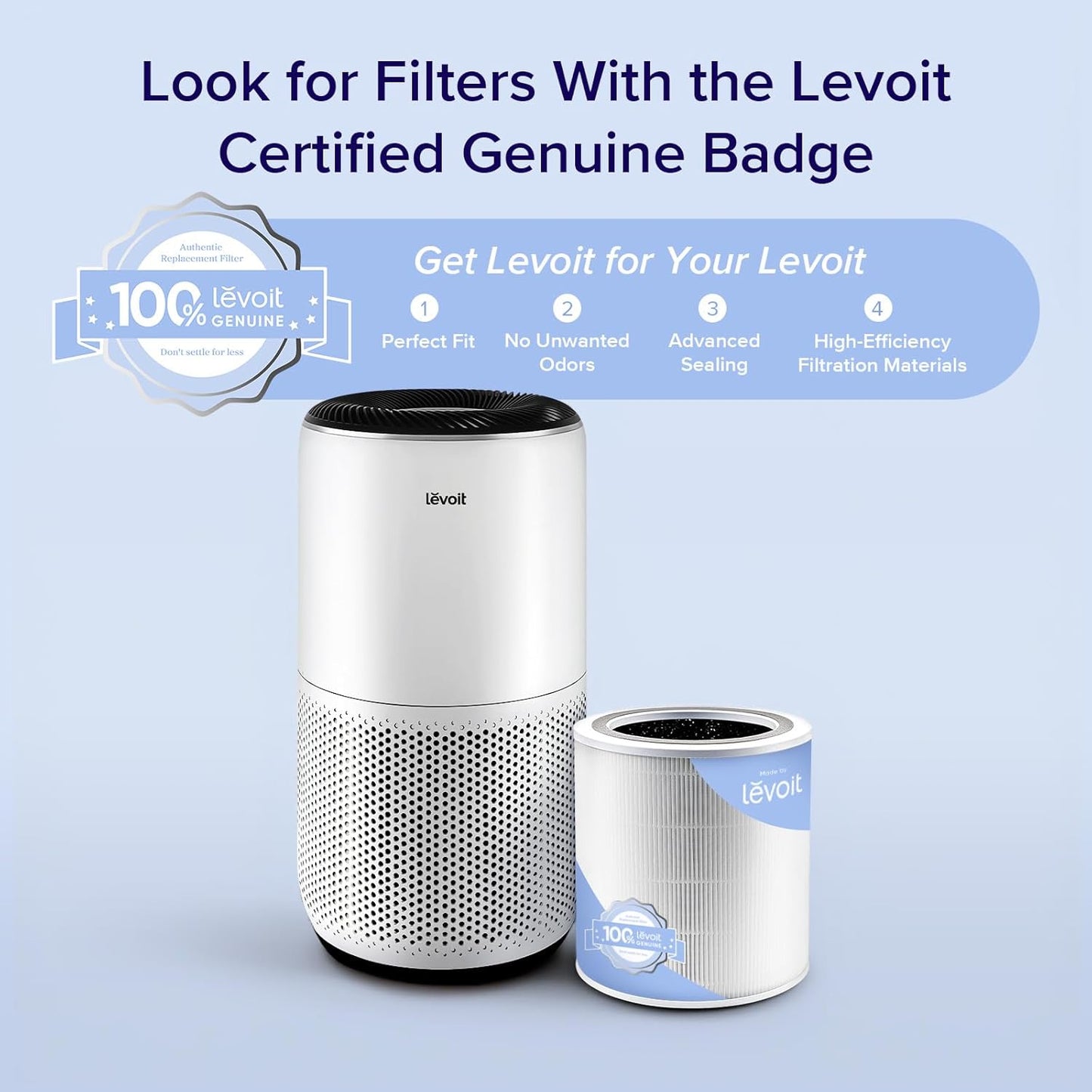Levoit Air Purifiers for Large Room Home Up to 1733 Ft² with HEPA Sleep Mode, AHAM VERIFIDE, Smart WiFi, Auto Mode and Air Quality Monitor, removes Pet Allergies, Pollen, Smoke, Dust, Core 400S-P