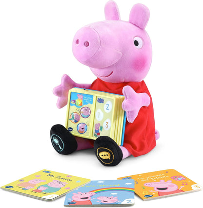 VTech Peppa Pig Read with Me Peppa Interactive Storybook Plush Toy (French Version)