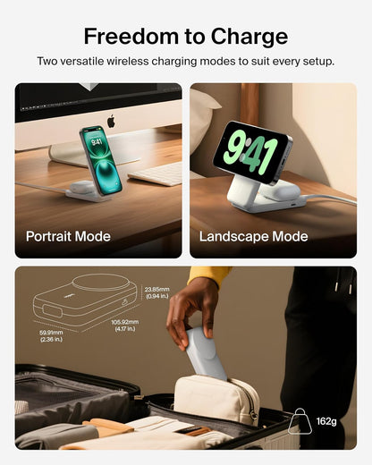 Belkin Qi2 2-in-1 MagSafe Wireless Charging Station 25W with 45W Adapter – White