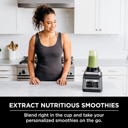 Ninja BN801C, Professional Plus Kitchen System With Auto-iQ, 72oz Pitcher, Black/Silver, 1400W