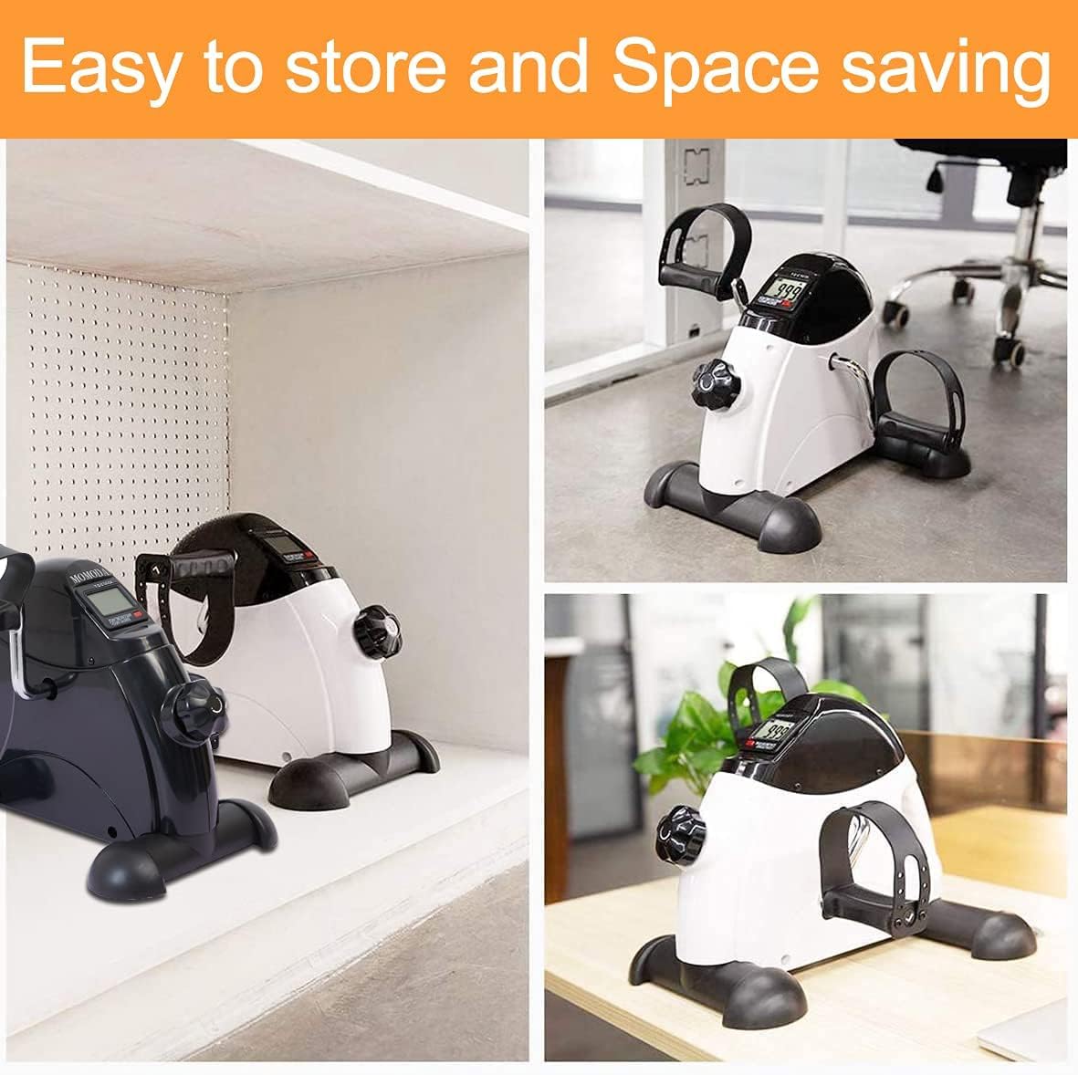 Pedal Exerciser Mini Exercise Bike for Leg and Arm Low Impact Exercise Light Weight and Portable Home Exerciser