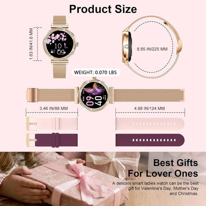 HER Luxury Smart Watch with Bluetooth Calling, 1.32" Custom Dial Fitness Tracker – Heart Rate, Sleep & Step Monitor, Waterproof, Android & iPhone Compatible