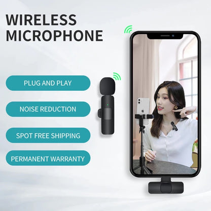ULTRENDS Wireless Lavalier Dual Microphone – Plug & Play for iPhone/iPad | Micro-Cravate Sans Fil Double avec Connecteur Lightning