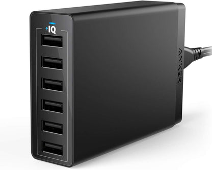 Anker USB Wall Charger, 60W 6 Port USB Charging Station, PowerPort 6 Multi USB Charger for iPhone XS/Max/XR/X/8/7/Plus, iPad