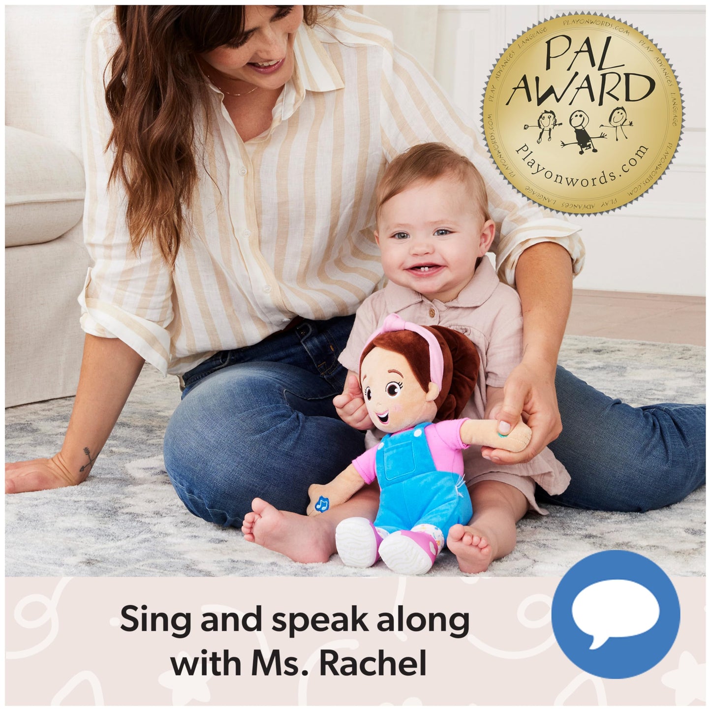 Ms. Rachel Official Speak & Sing Doll, 16” Tall Interactive Toy with 4 Songs & 16+ Phrases