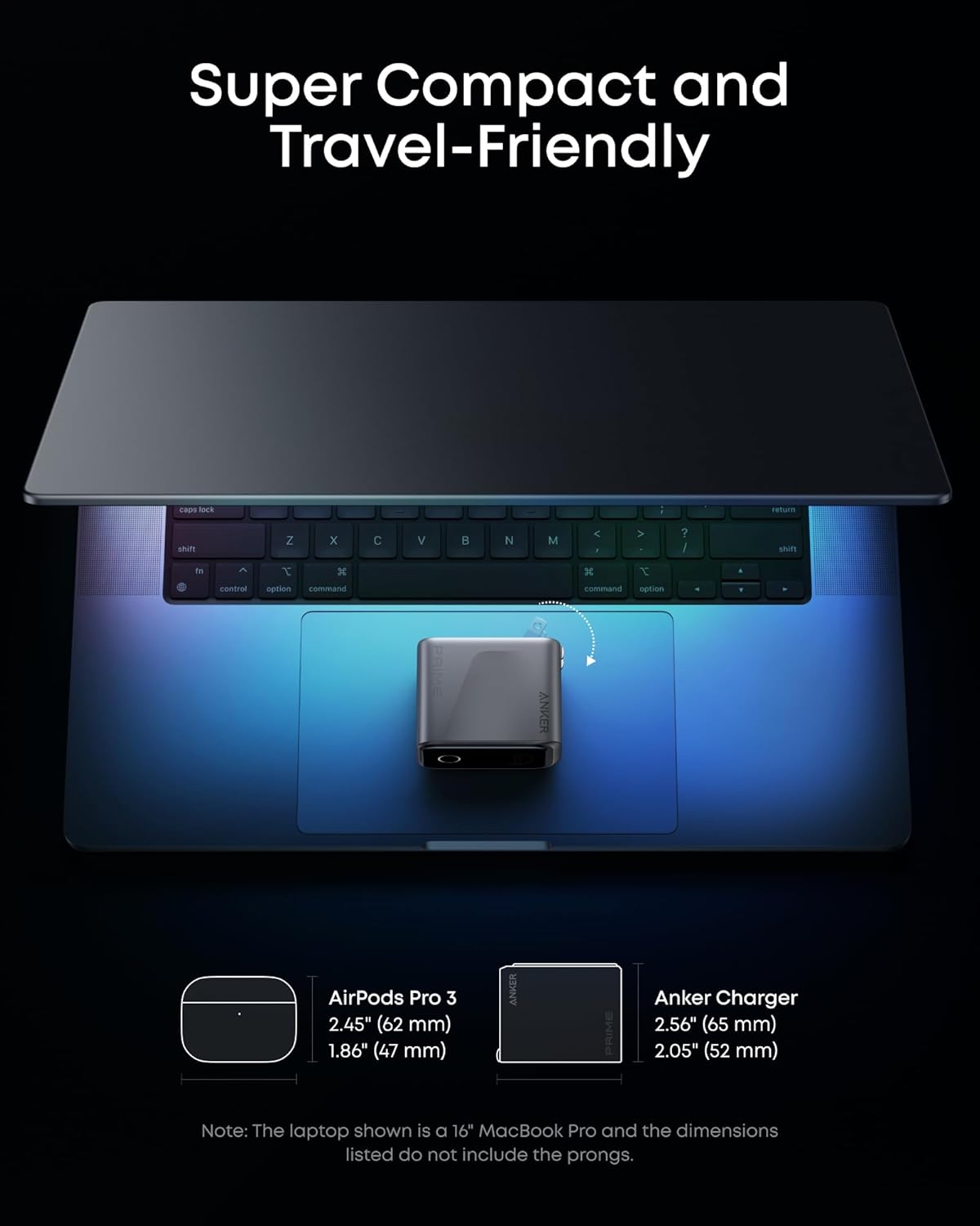 Anker Prime USB C, 160W 3-Port GaN Phone Charger, 140W Max Single-Port Charging for MacBook Pro, Laptop, iPhone 17 Series