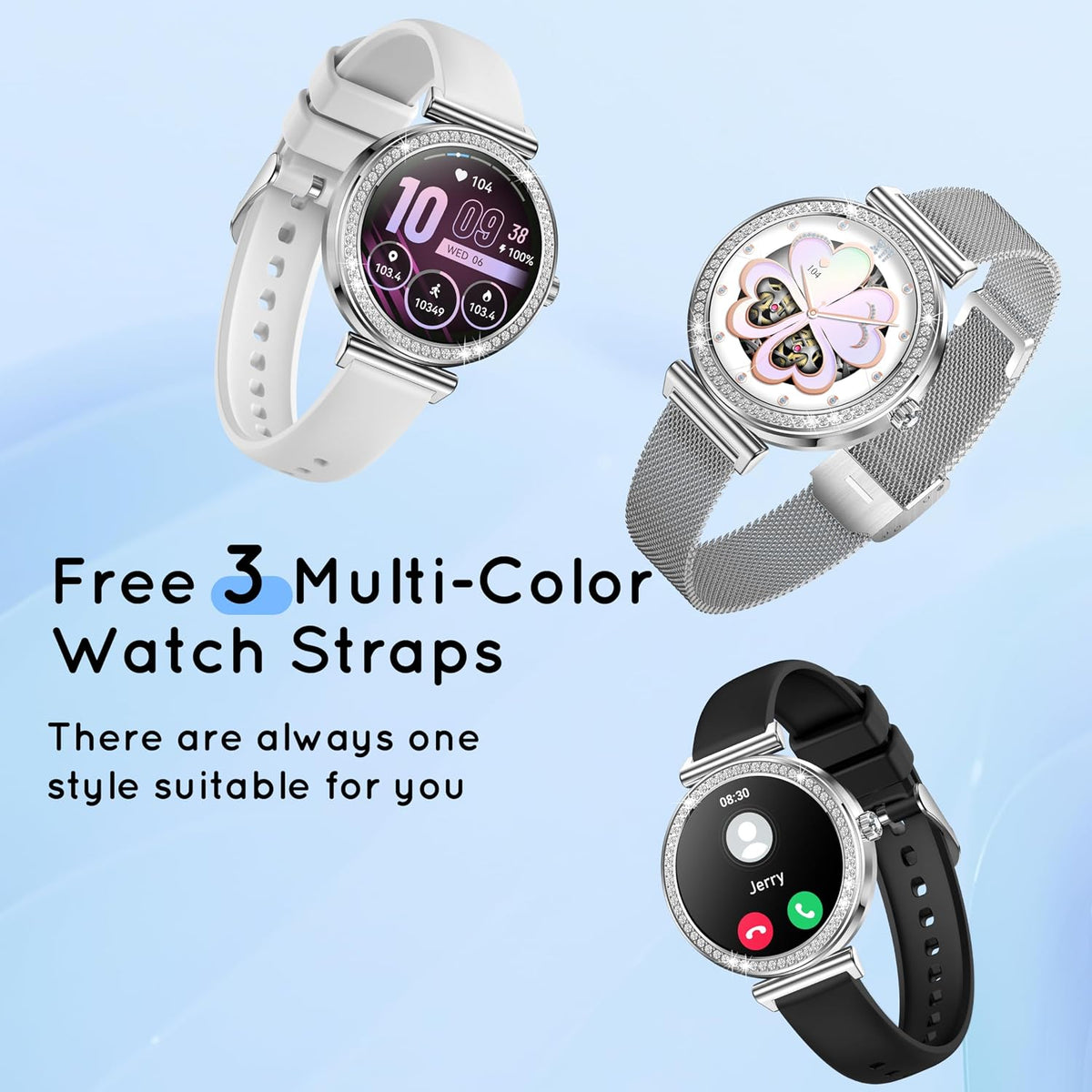 HER Luxury Smart Watch with Bluetooth Calling, 1.32" Custom Dial Fitness Tracker – Heart Rate, Sleep & Step Monitor, Waterproof, Android & iPhone Compatible