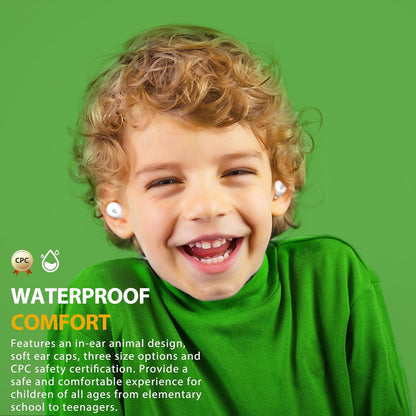 Kids Wireless Earbuds with 85dB Volume Limit, Bluetooth 5.3 & 30H Playtime (FROG)