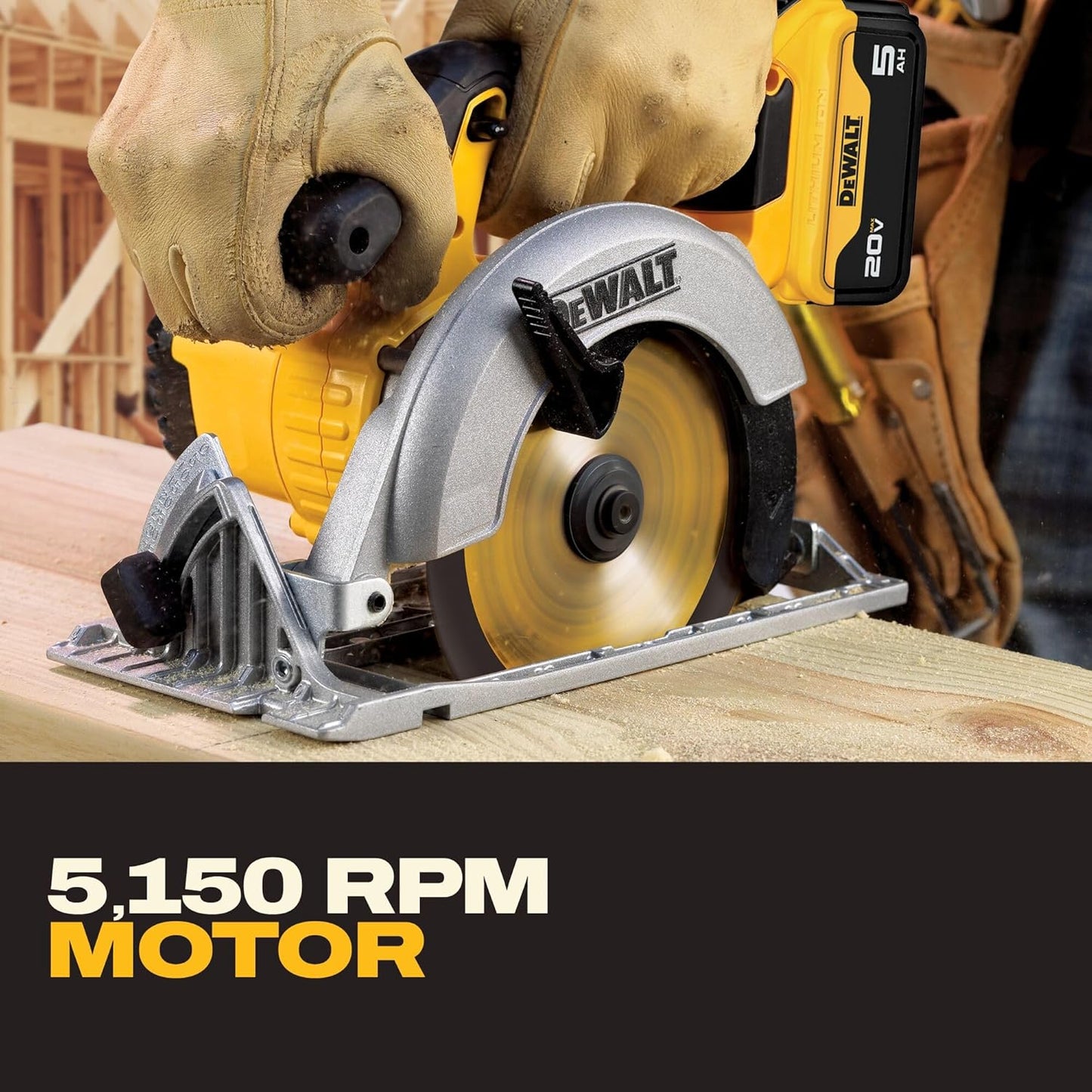 DEWALT 20V MAX* 6-1/2-Inch Circular Saw Kit, 5.0-Ah (DCS391P1)