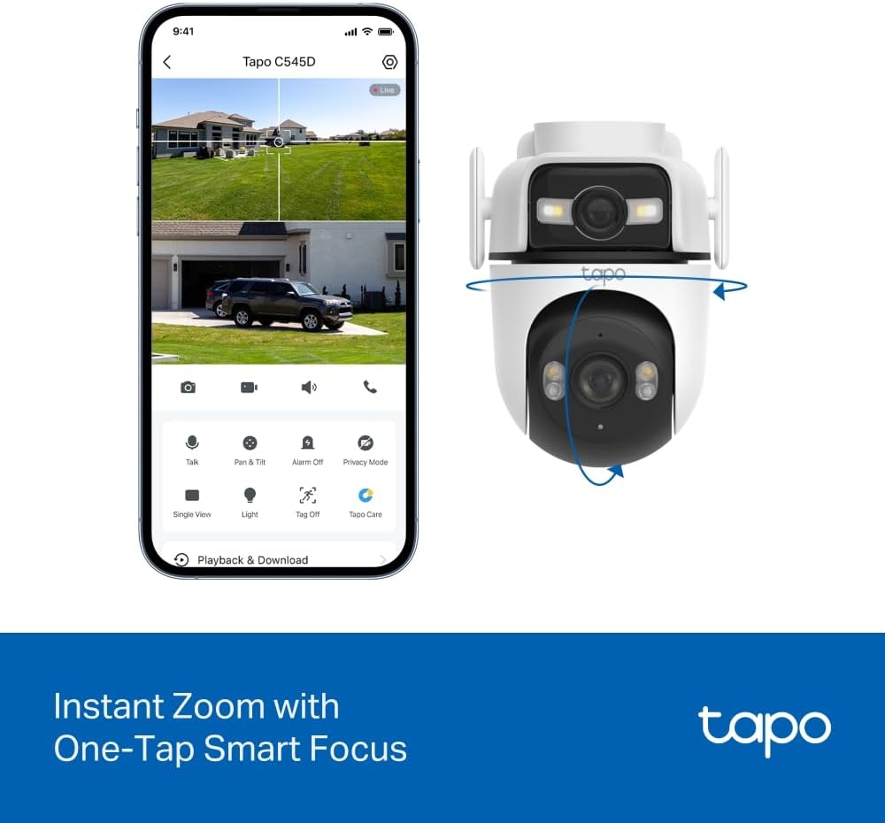 TP-Link Tapo C545D Outdoor 2K Dual-Lens Wi-Fi Security Camera with AI Detection