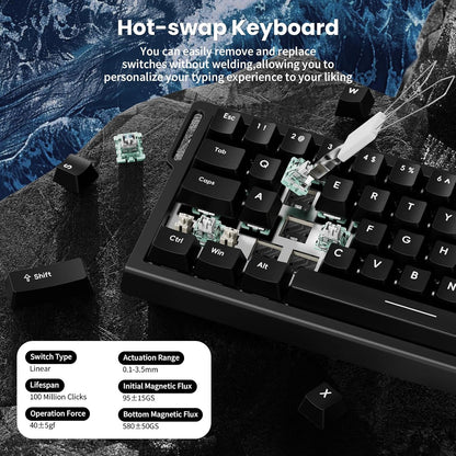 X68 HE 8000Hz Rapid Trigger Magnetic Gaming Keyboard – 0.01mm RT, RGB, 60% - Black
