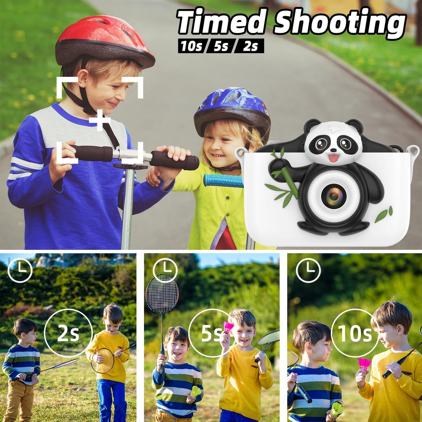 Kids Digital Camera with Selfie Video & 64GB Card – Gift for Girls & Boys Age 3–8