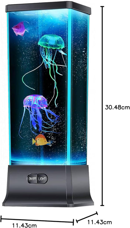 Jellyfish Lava Lamp, Night light for kids Design for Home, Office, and Room Decor. (Black)