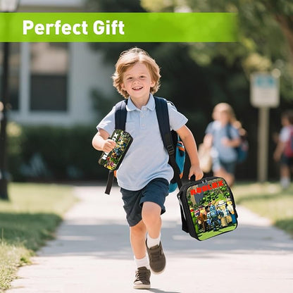 Kids Backpack Set with Lunch Bag & Pencil Case – Cartoon Toddler School Bag