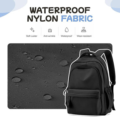 Urban-Nomad School Backpack – College & Travel Laptop Bag for Women, Men & Teens (Black)