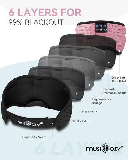 Bluetooth Sleep Headphones Eye Mask – Wireless Music Sleeping Headband for Travel, Office, Relaxation & Gifts for Her