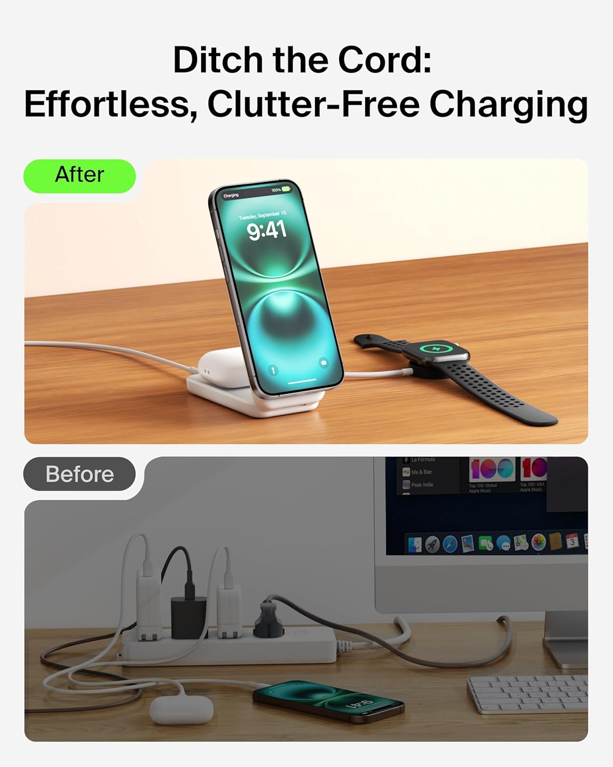Belkin Qi2 2-in-1 MagSafe Wireless Charging Station 25W with 45W Adapter – White