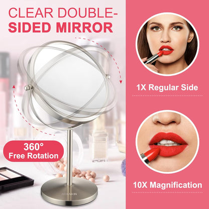 8-Inch Double Sided Vanity Tabletop Mirror with 10X Magnification