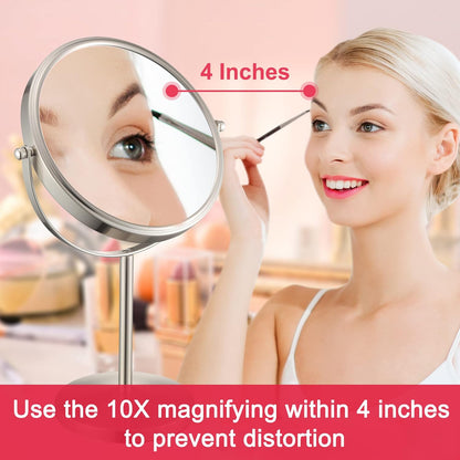 8-Inch Double Sided Vanity Tabletop Mirror with 10X Magnification