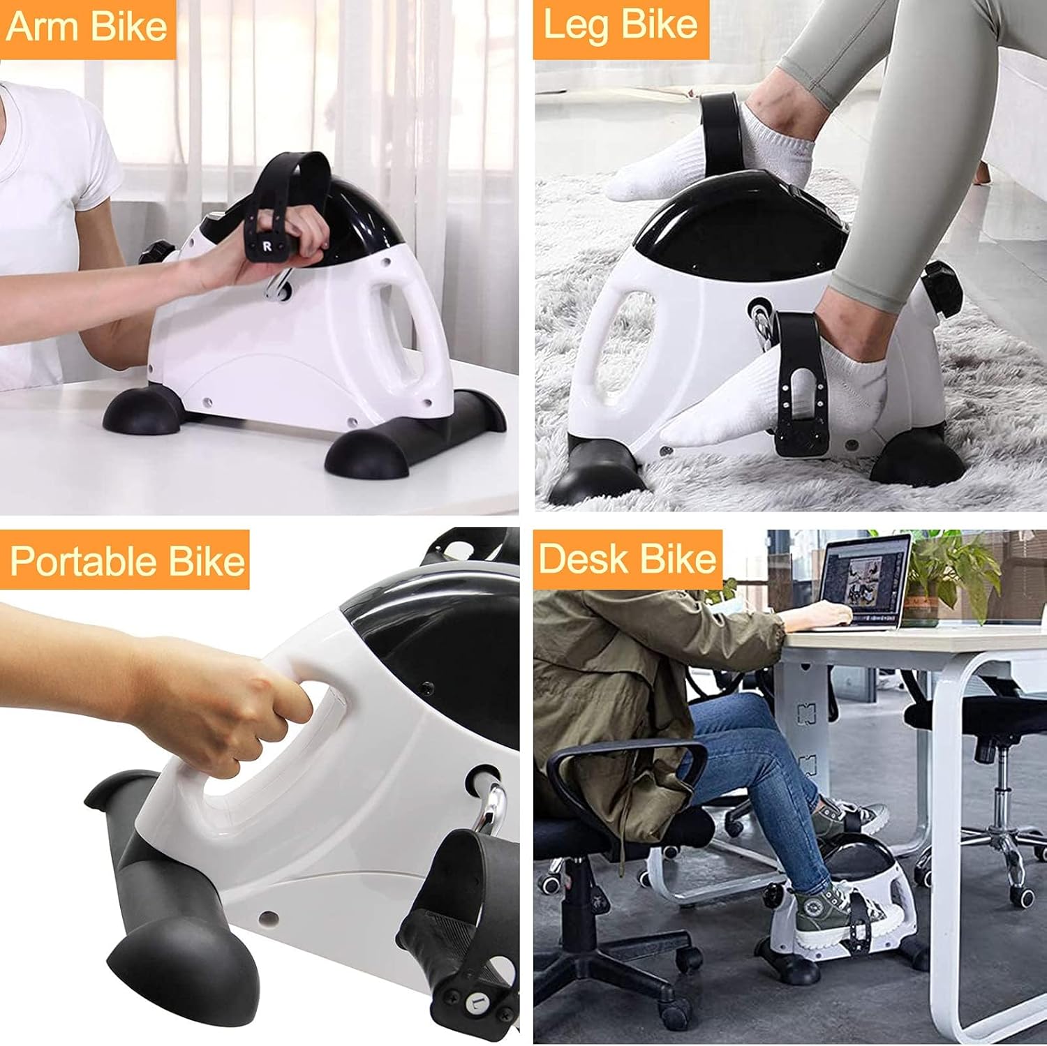 Pedal Exerciser Mini Exercise Bike for Leg and Arm Low Impact Exercise Light Weight and Portable Home Exerciser
