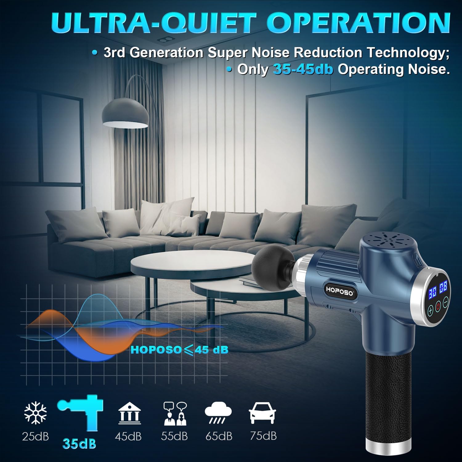 Massage Gun Powerful Portable Sports Massage Gun with 30 Speeds 8 Massager Heads, High Speed Quiet Motor Massager Gun, LCD Screen, Carry Case, Gift for Men Women