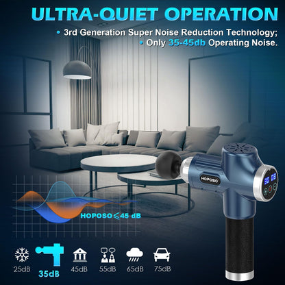 Massage Gun Powerful Portable Sports Massage Gun with 30 Speeds 8 Massager Heads, High Speed Quiet Motor Massager Gun, LCD Screen, Carry Case, Gift for Men Women