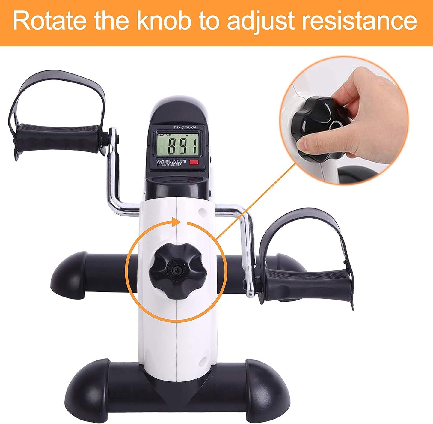 Pedal Exerciser Mini Exercise Bike for Leg and Arm Low Impact Exercise Light Weight and Portable Home Exerciser