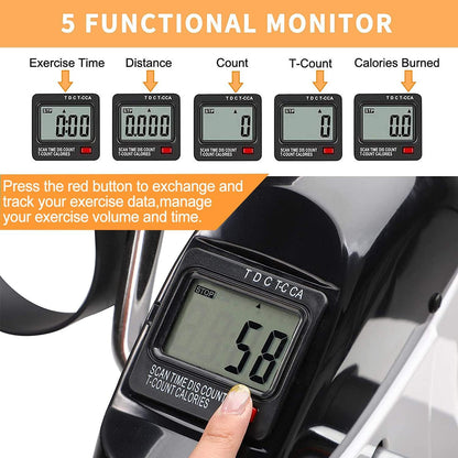 Pedal Exerciser Mini Exercise Bike for Leg and Arm Low Impact Exercise Light Weight and Portable Home Exerciser
