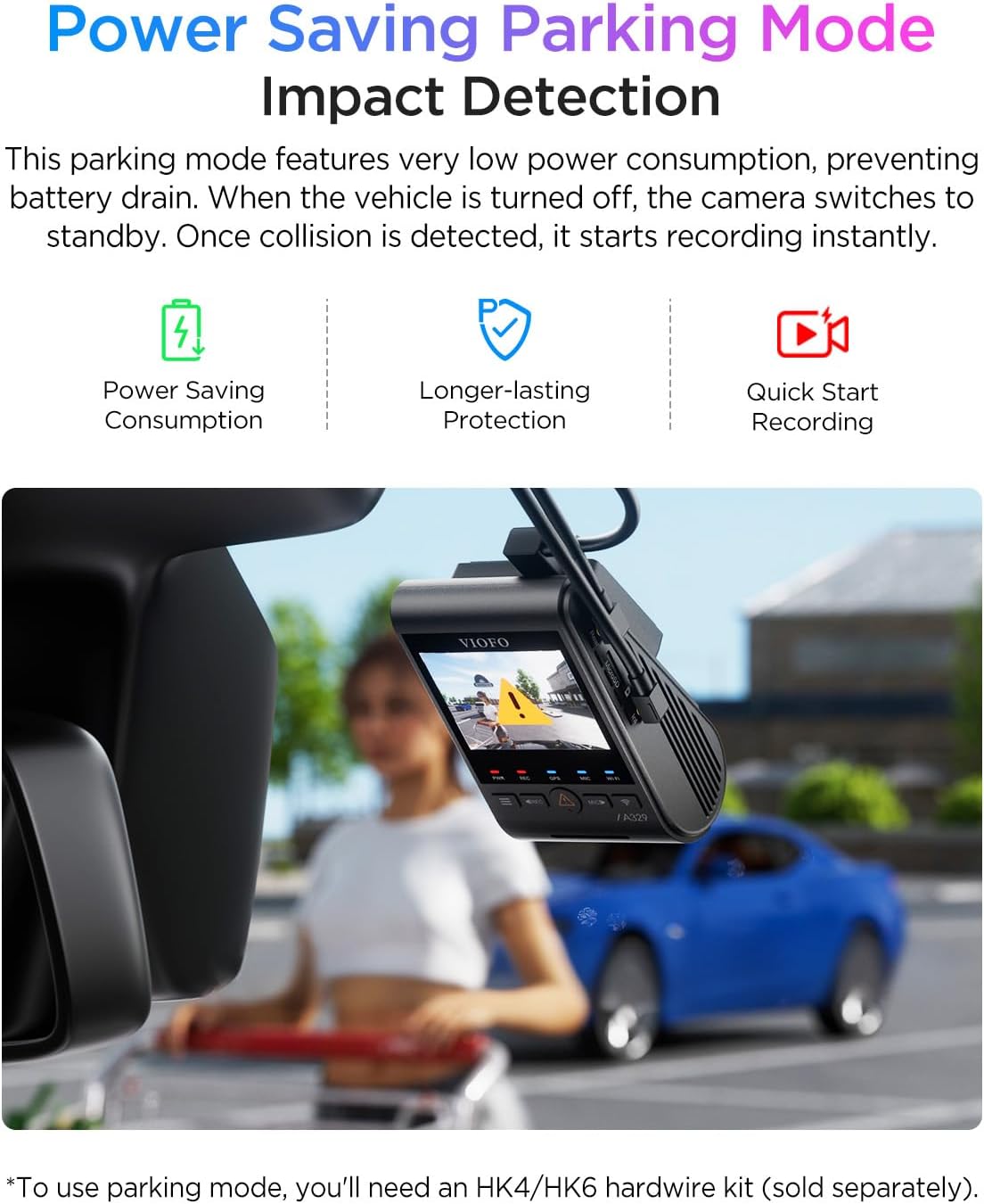 VIOFO A329S 4K 60FPS Front & 2K Rear Dash Cam, Dual STARVIS 2 Sensors, Wi-Fi 6, GPS, Voice Control, HDR Parking Mode, Supports 4TB SSD