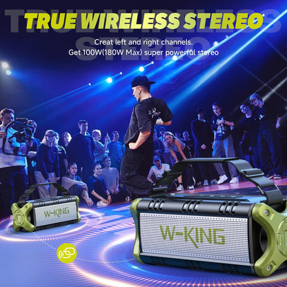 W-King 90W Peak Bluetooth Speaker, Portable Speakers Bluetooth Wireless, IPX6 Waterproof Outdoor Speakers