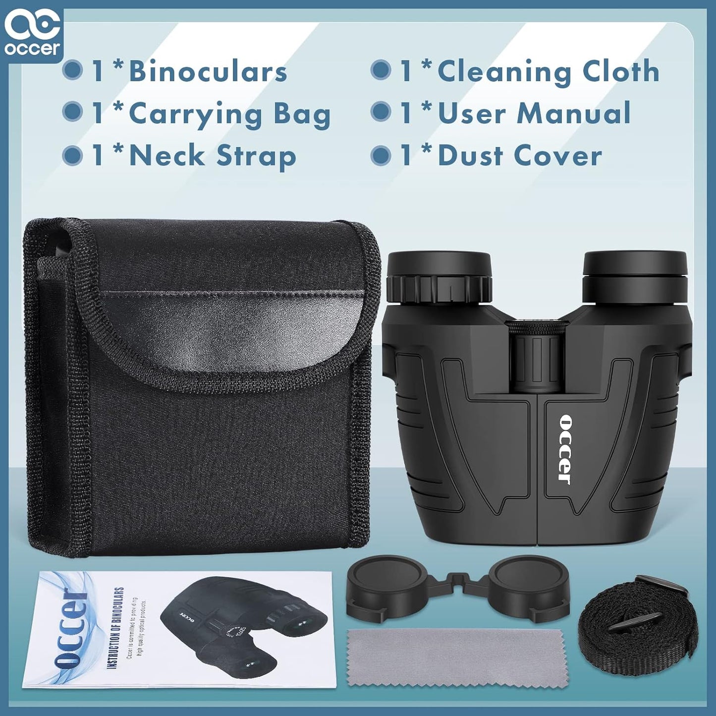 12x25 Compact Binoculars – Lightweight HD BAK4 Prism Binoculars for Travel & Bird Watching