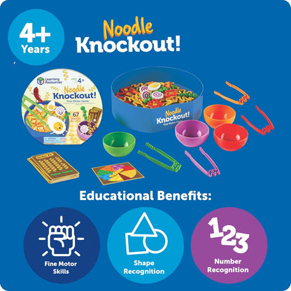 Learning Resources Noodle Knockout! Fine Motor Game — 67 Pieces, Ages 4+