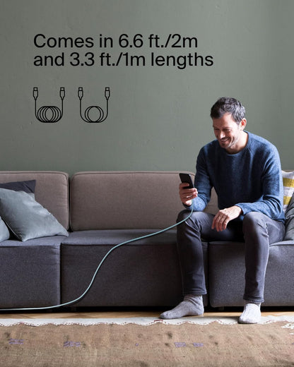Belkin BoostCharge Braided USB-C to USB-C Cable 60W Fast Charge – 1M Blue