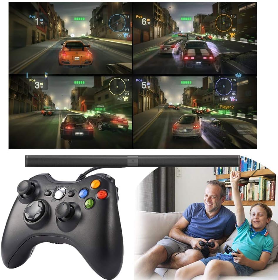 Reiso Xbox 360 Wired Controller 2-Pack – USB Gamepad for Xbox 360 & PC