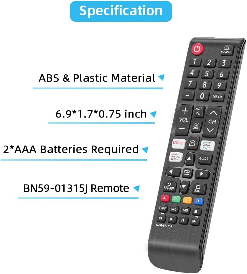 Samsung Smart TV Replacement Remote with Apps BN59-01315J