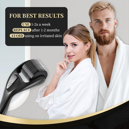 Titanium Microneedle Derma Roller – 0.5MM for Face, Beard & Skincare – Professional Micro Needling Tool for Men & Women with Storage Case