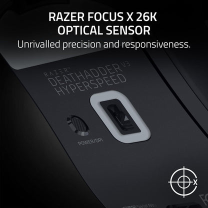 Razer DeathAdder V3 HyperSpeed Wireless Gaming Mouse – 26K DPI, 55g, Black
