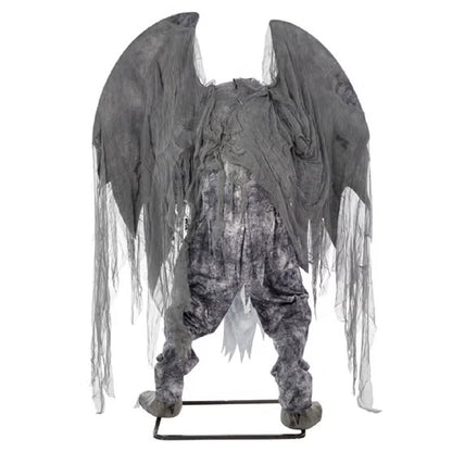 7.3 ft Animated Grim Stone Gargoyle Halloween Decoration