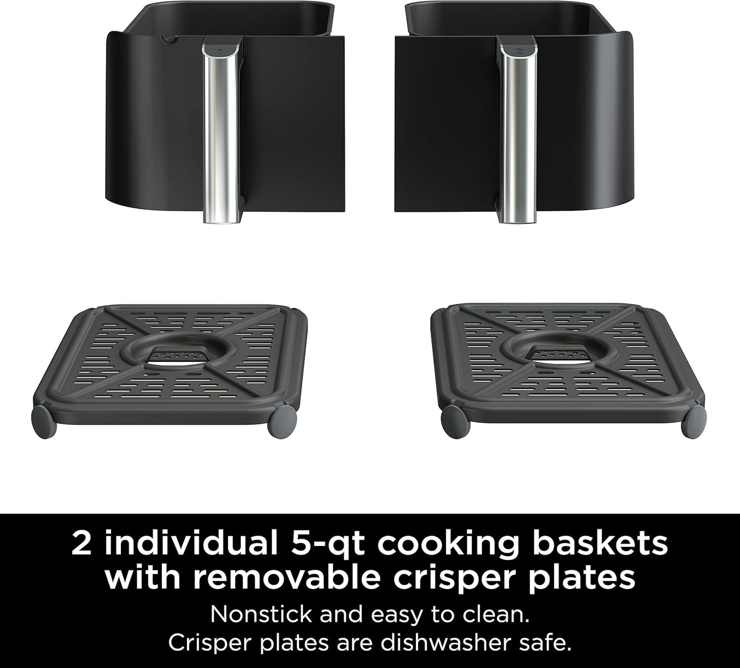Ninja Foodi 10-qt. 6-in-1 DualZone XL Air Fryer, 2 Independent Baskets, Black, DZ302C (Canadian Version)