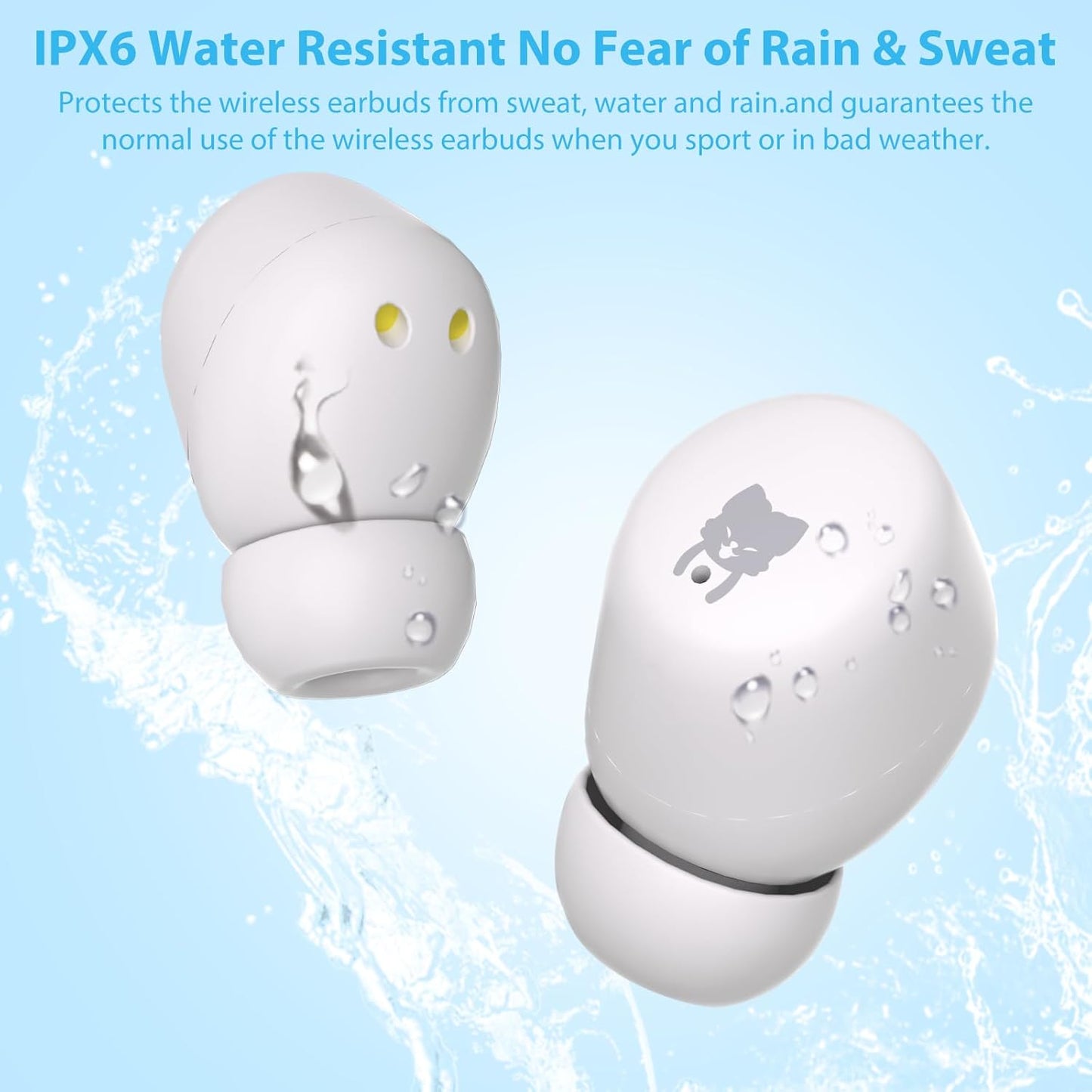 Kids Wireless Earbuds with 85dB Volume Limit, Bluetooth 5.3 & 30H Playtime (FOX)