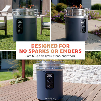 Ninja Fireside360 OF101C Smokeless Outdoor Fire Pit & Patio Heater, 80,000 BTU Propane Heater with Flame & Heat Modes