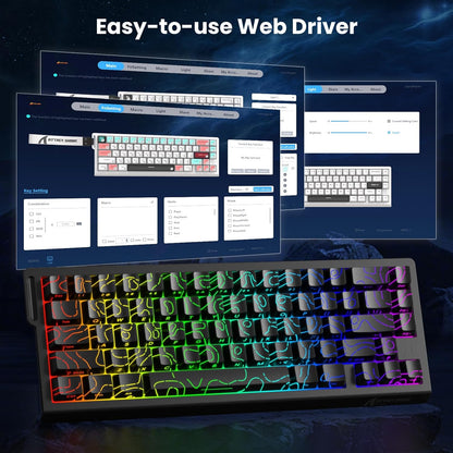 X68 HE 8000Hz Rapid Trigger Magnetic Gaming Keyboard – 0.01mm RT, RGB, 60% - Black Contours