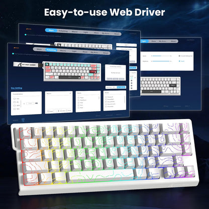 X68 HE 8000Hz Rapid Trigger Magnetic Gaming Keyboard – 0.01mm RT, RGB, 60% - White Contours