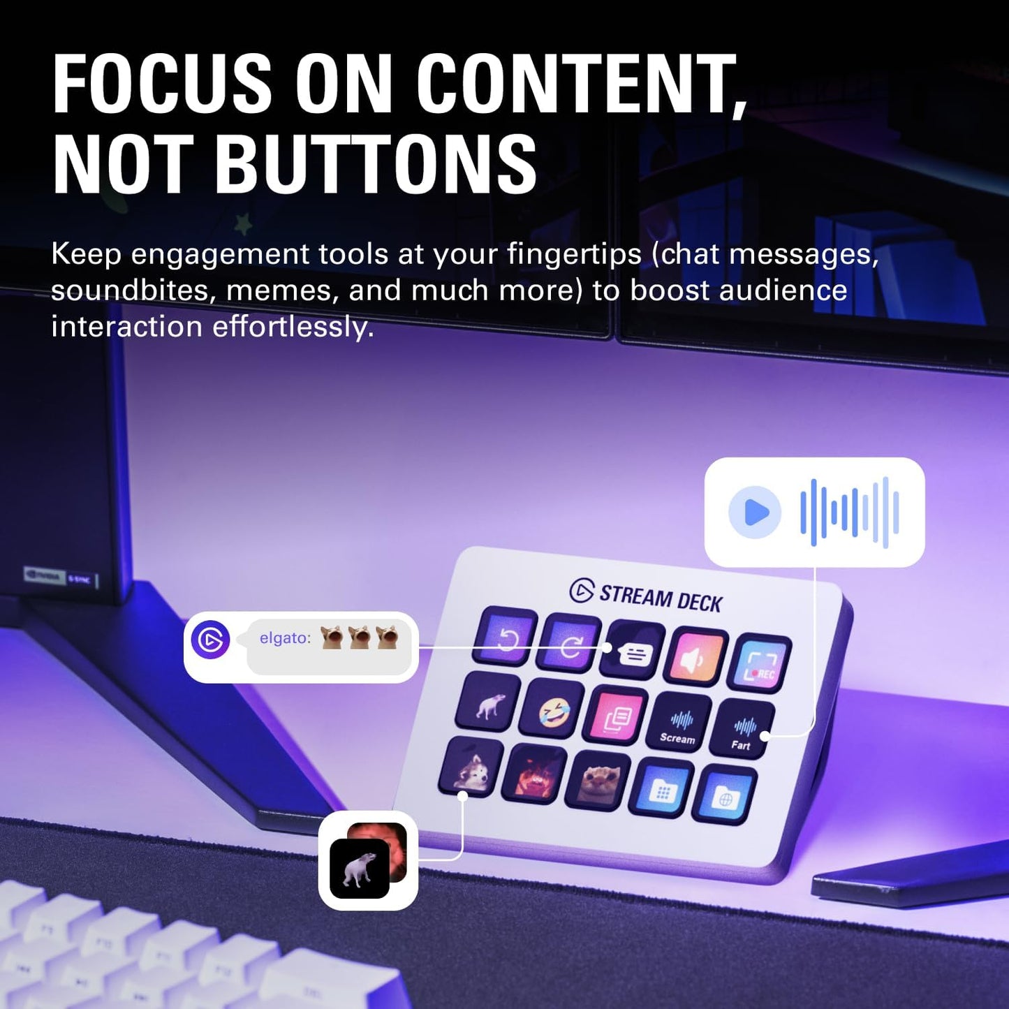 Stream Deck MK.2 White – 15-Key Macro Studio Controller for Streaming & Content Creation