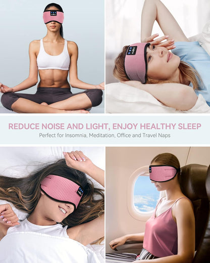 Bluetooth Sleep Headphones Eye Mask – Wireless Music Sleeping Headband for Travel, Office, Relaxation & Gifts for Her