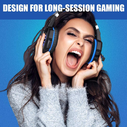 G9000 Wired Gaming Headset with 7.1 Surround Sound, Noise-Cancelling Mic, LED Lighting, Over-Ear Headphones for PS5, PS4, Xbox & PC