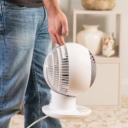 WOOZOO Desk Fan with Remote, Oscillating Table Air Circulator, 5 Speeds, 82ft Max Air Distance, Adjustable Tilt, Low Noise Motor, Small Fan for Bedroom, Office, Dorm, White